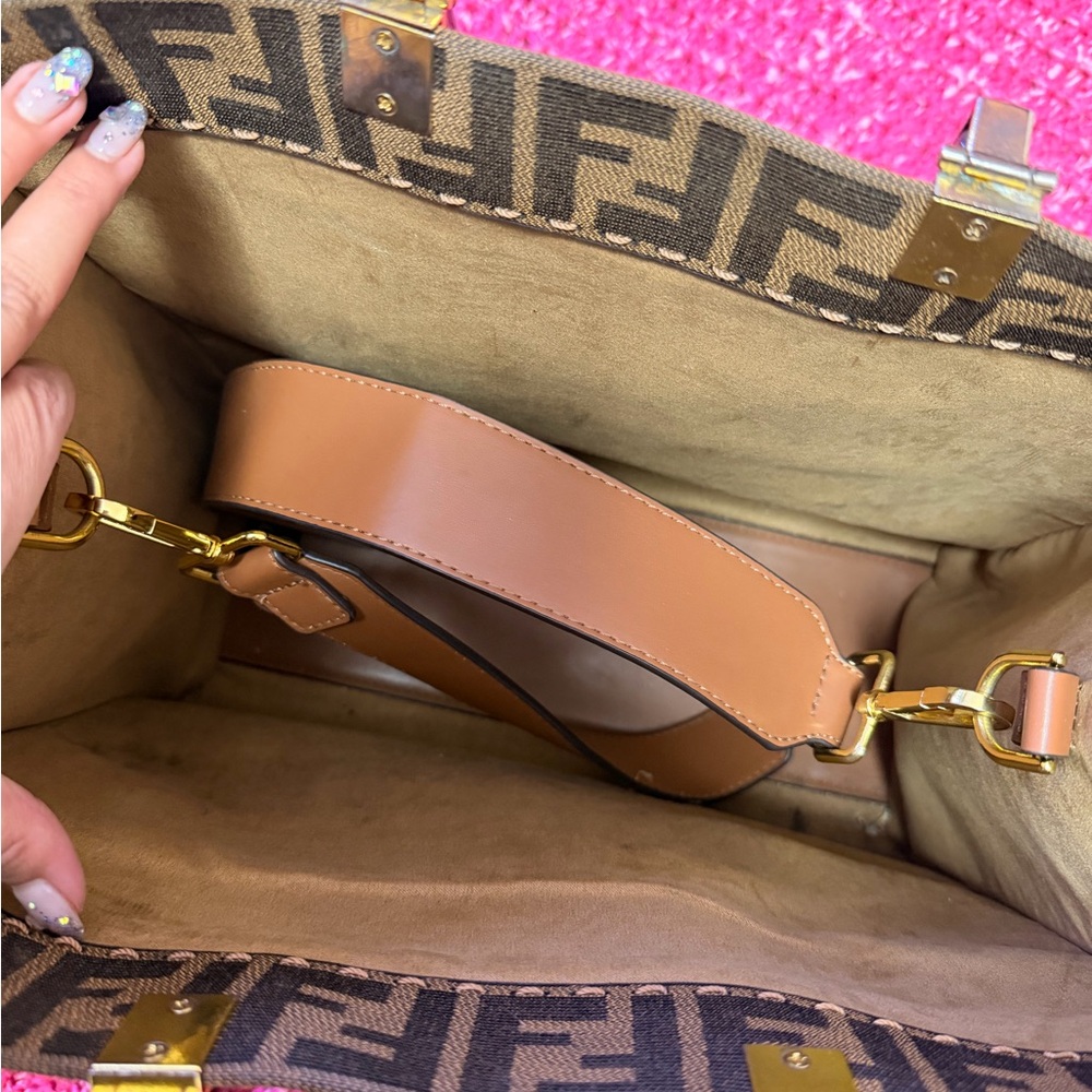 Fendi Brown and Tan Tote with Logo - Picture 2 of 7